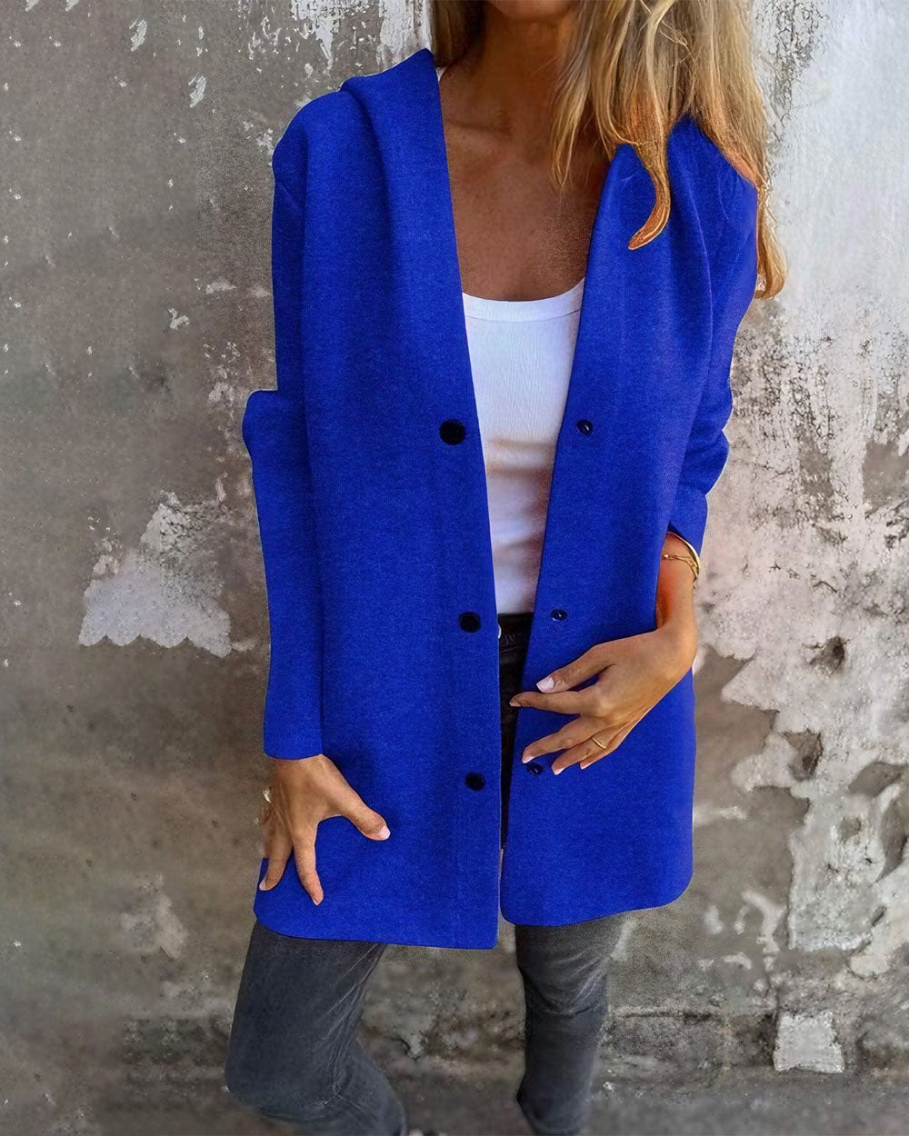 Casual Single Breasted Hooded Jacket